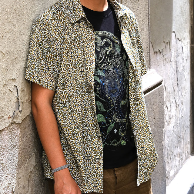 Pentagram Half Sleeve Button Up Shirt