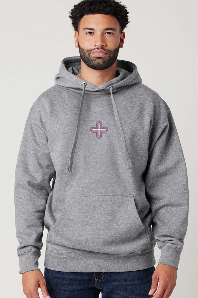 Plus - Color Embroidery - Men Hoodie