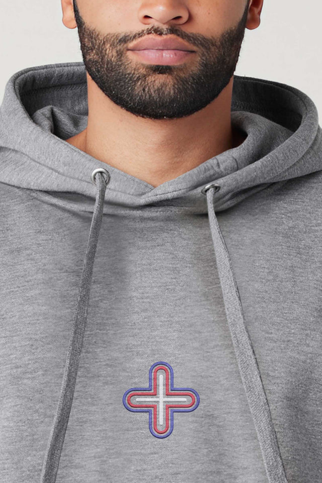 Plus - Color Embroidery - Men Hoodie