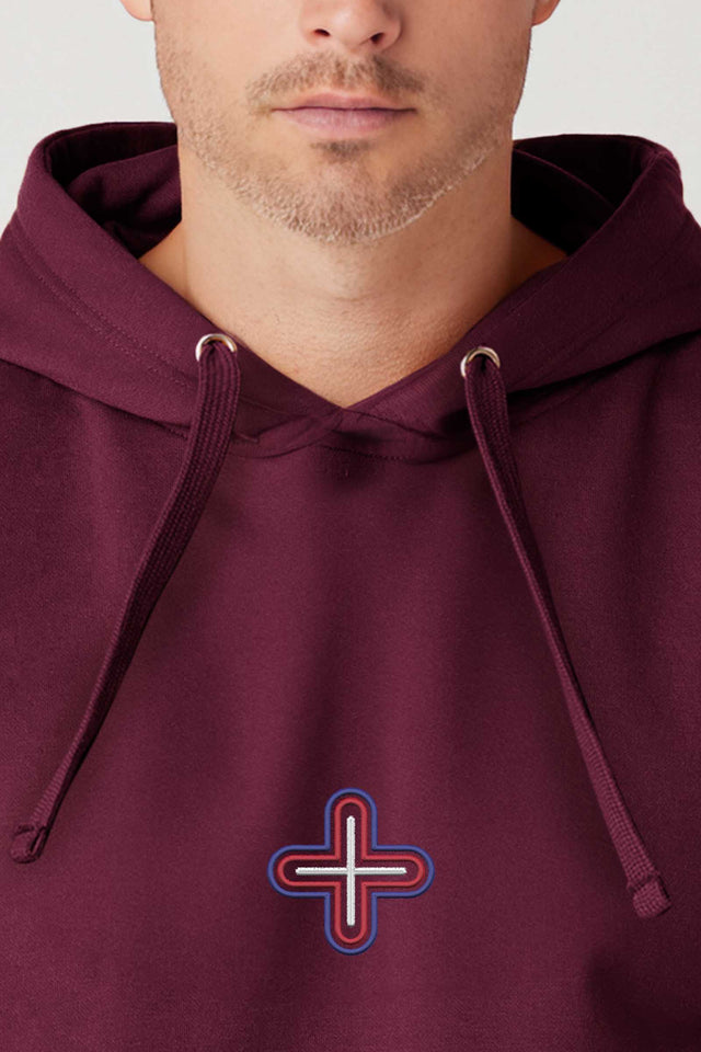 Plus - Color Embroidery - Men Hoodie