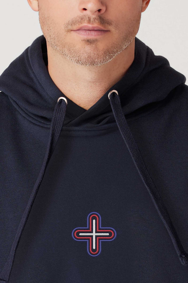 Plus - Color Embroidery - Men Hoodie