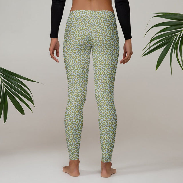 Harpy Gold Grey Geometric Leggings - Tessellated Pattern