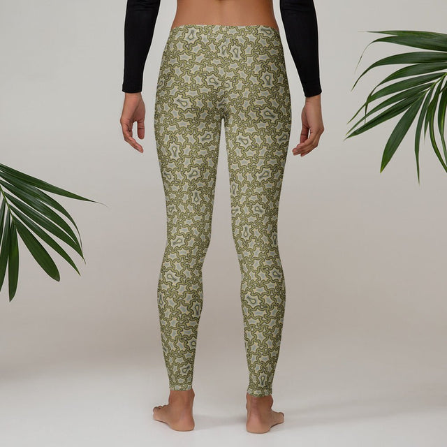 Leggings con estampado geométrico – Harpy Golden Brown