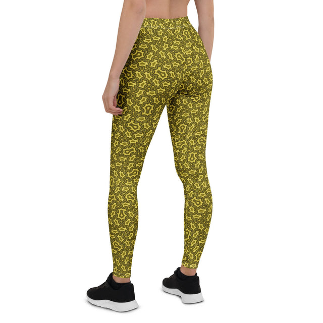 Leggings con estampado geométrico – Marrón oliva arpía