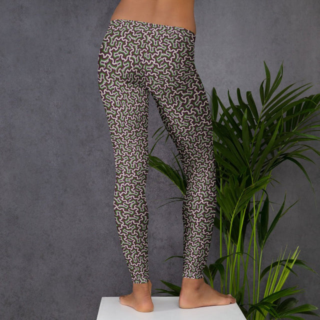Leggings con estampado geométrico – Itzam Crema Morado