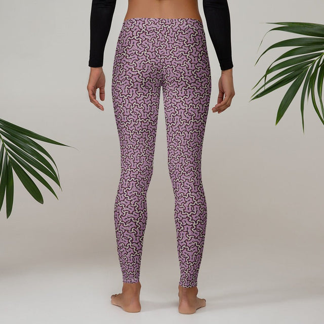 Leggings Geometric Pattern – Itzam Purple Bordo