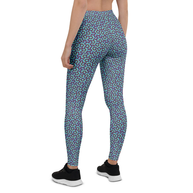 Leggings Geometric Pattern – Scales Blue Glow