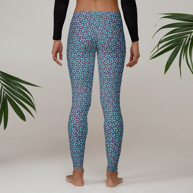 Leggings Geometric Pattern – Scales Blue Glow