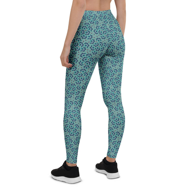 Leggings Geometric Pattern – Scales Blue Grey