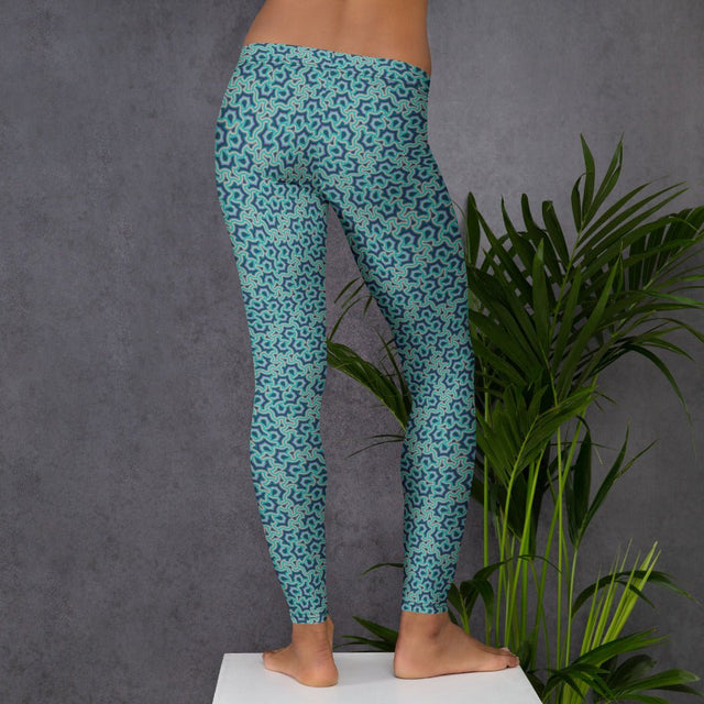 Leggings Geometric Pattern – Scales Blue Grey