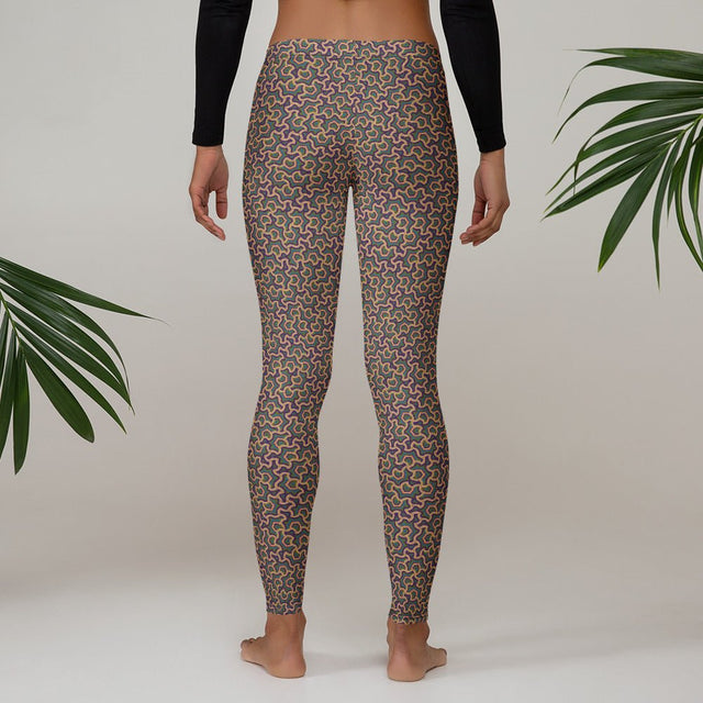 Leggings Geometric Pattern – Scales Orange Purple