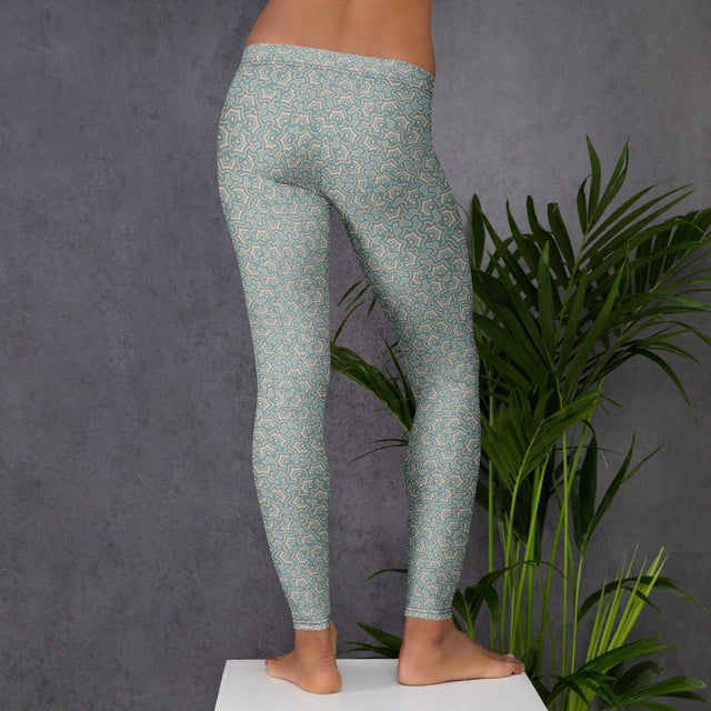 Leggings Geometric Pattern – Scales Turquize Cream