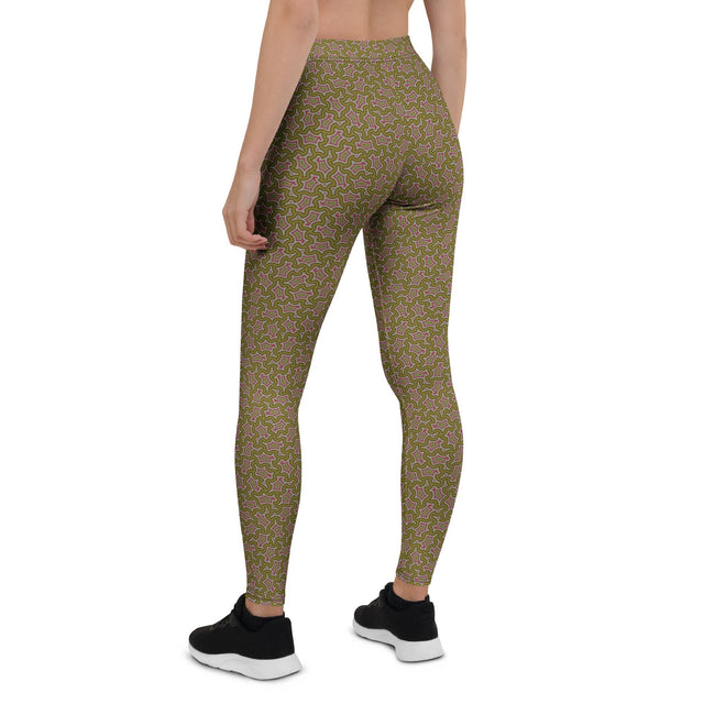 Leggings Geometric Pattern – Olive Bordo