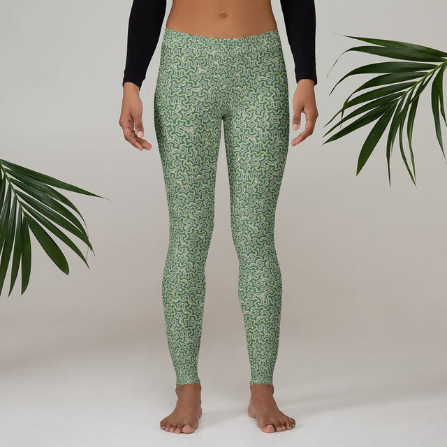 Leggings Geometric Pattern – Itzam Cream Green