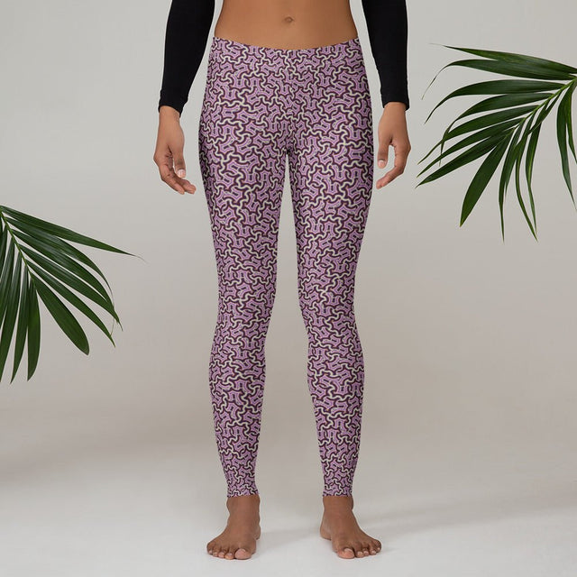 Leggings Geometric Pattern – Itzam Purple Bordo