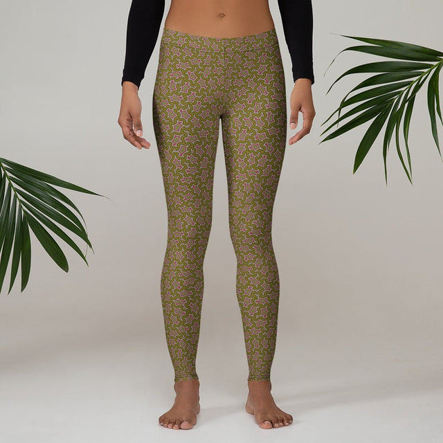 Leggings Geometric Pattern – Olive Bordo