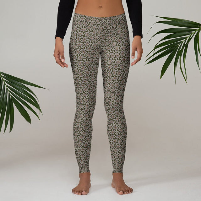 Leggings Geometric Pattern – Grey Red
