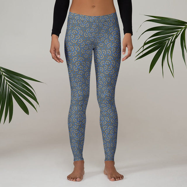 Leggings Geometric Pattern – Bouquet Blue Brown