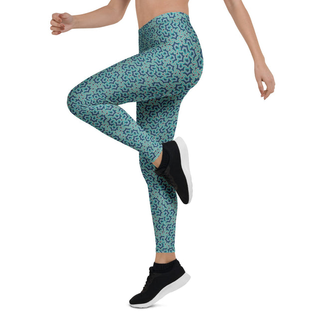 Leggings Geometric Pattern – Scales Blue Grey