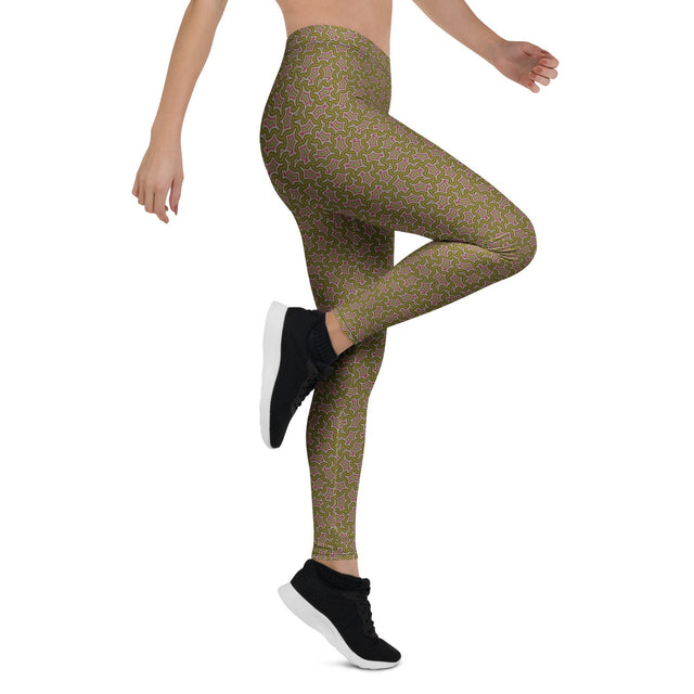 Leggings Geometric Pattern – Olive Bordo