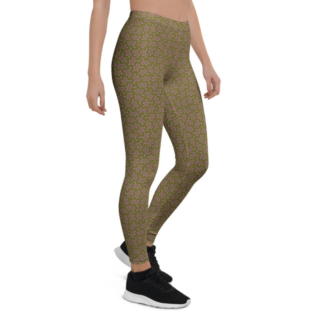 Leggings Geometric Pattern – Olive Bordo