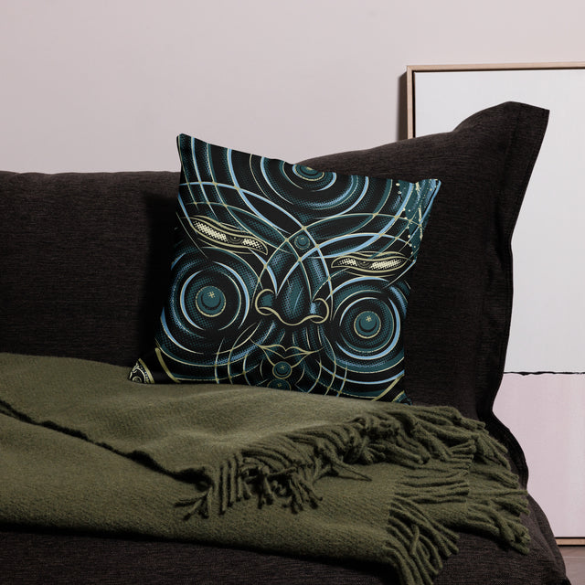watter face black pillow