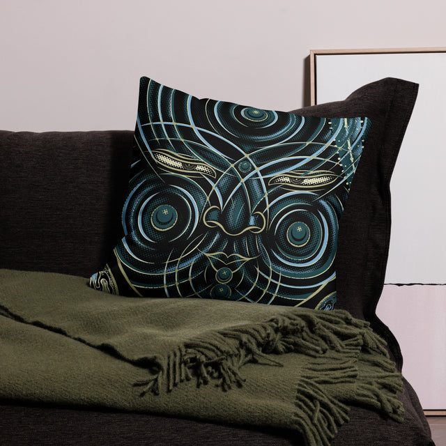watter face black pillow