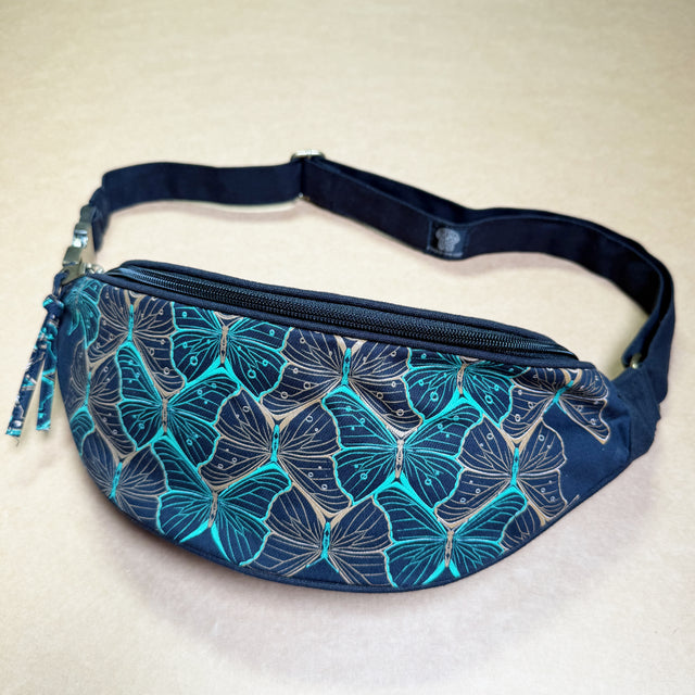 Butterfly Morph canvas fanny pack - black
