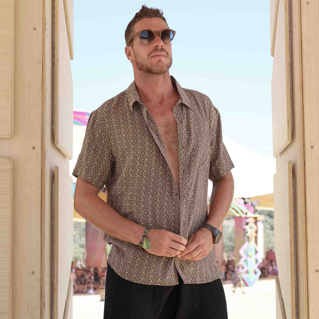 LSD DISCHARGE Half Sleeve Button Up Shirt