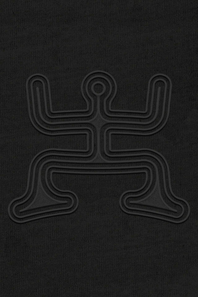 Psychedelic Party - Black Embroidery on Black - Women Hoodie