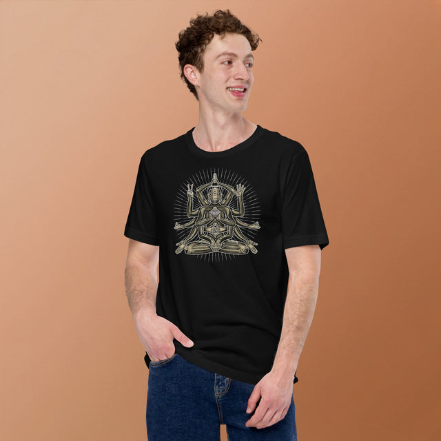 Psychedelic Yoga Tee — Geometric Meditation Art — Choice of Colors — On Demand