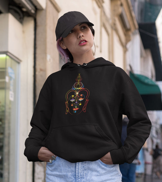 Regenbogen Buddha Unisex Hoodie - Auf Bestellung gefertigt - Farbwahl