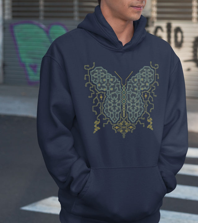 Shipibo Butterfly Unisex Hoodie - Auf Bestellung gefertigt - Farbauswahl