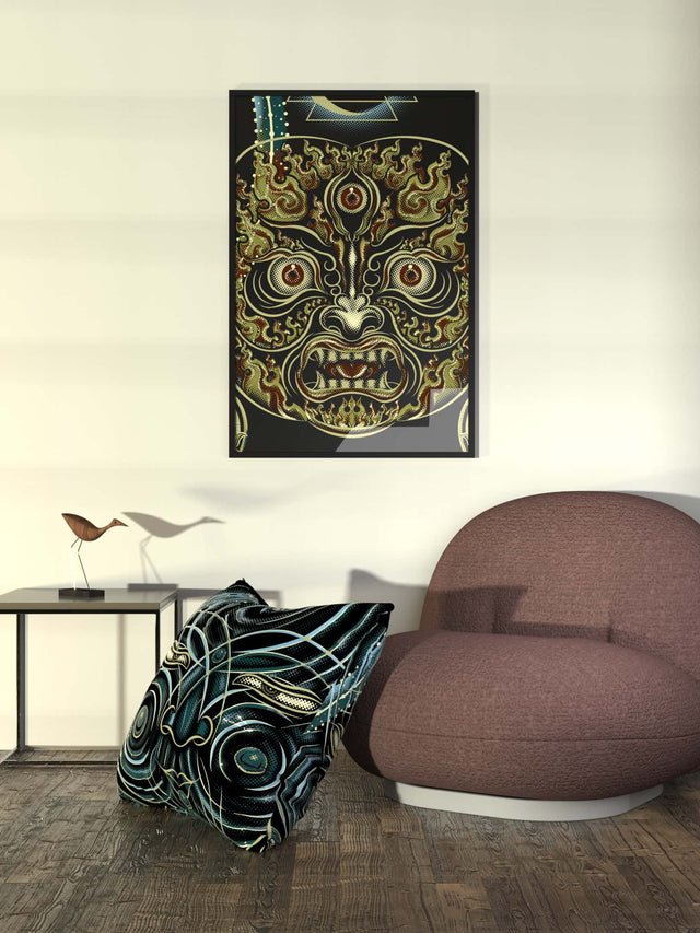 Set of 3 YogaBhoga Faces Framed Poster