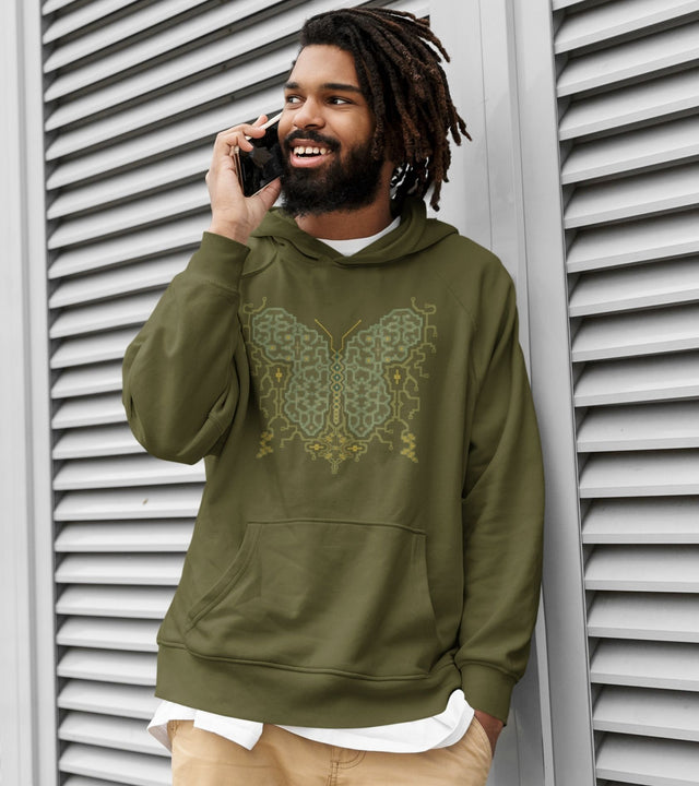 Shipibo Butterfly Unisex Hoodie - Made to order - Choice of Colours