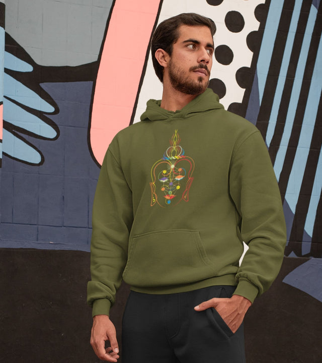 Regenbogen Buddha Unisex Hoodie - Auf Bestellung gefertigt - Farbwahl