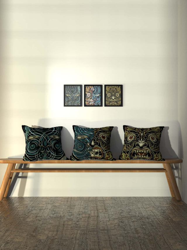 Set of 3 Yogabhoga Faces Cushion
