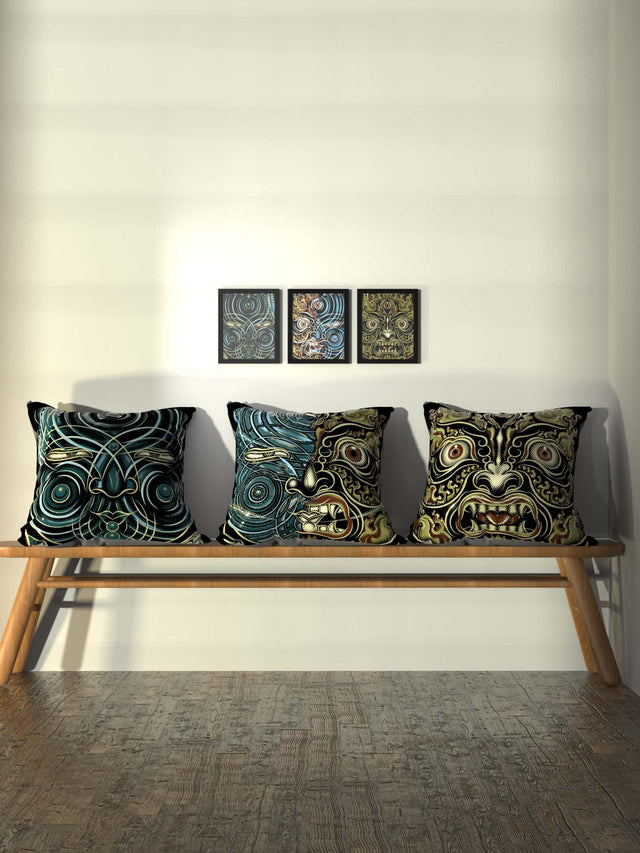 Set of 3 Yogabhoga Faces Cushion
