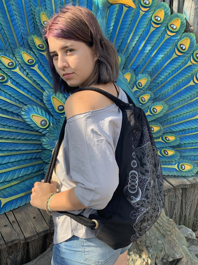 Ganescher Drawstring Bag - Sacred Geometry Ganesha Tessellation Art