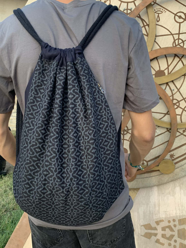 Shipibo Butterfly Drawstring Bag - Sacred Amazonian Art Print
