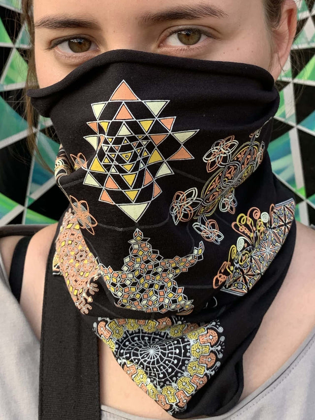 Calentador de cuello y mascarilla antipolvo con símbolo de árbol