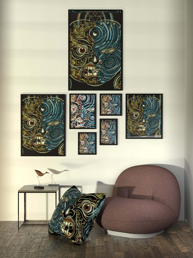 YogaBhoga Fire Face Framed Poster