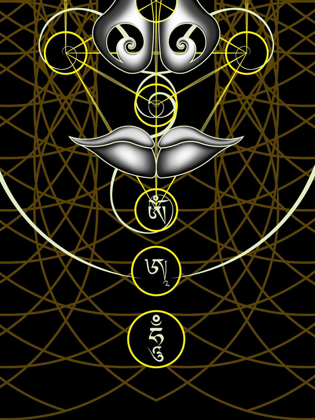 Mantra Geometry Buddha Men's T-Shirt - Black