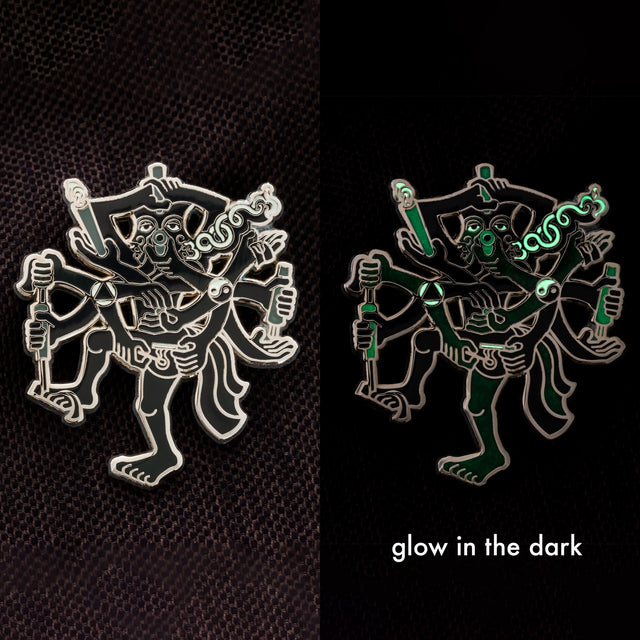 Chillum Yoga Black 2" Lapel Pin - symbolika