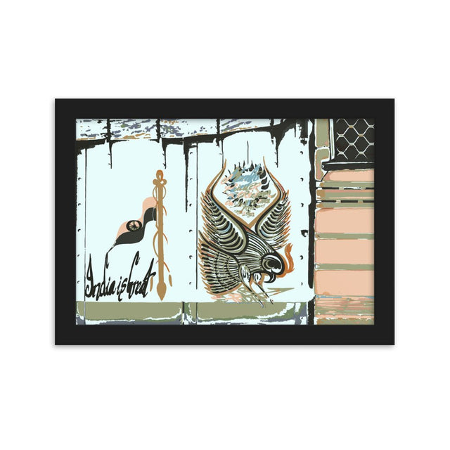 Póster enmarcado "India es el gran pájaro Tata"