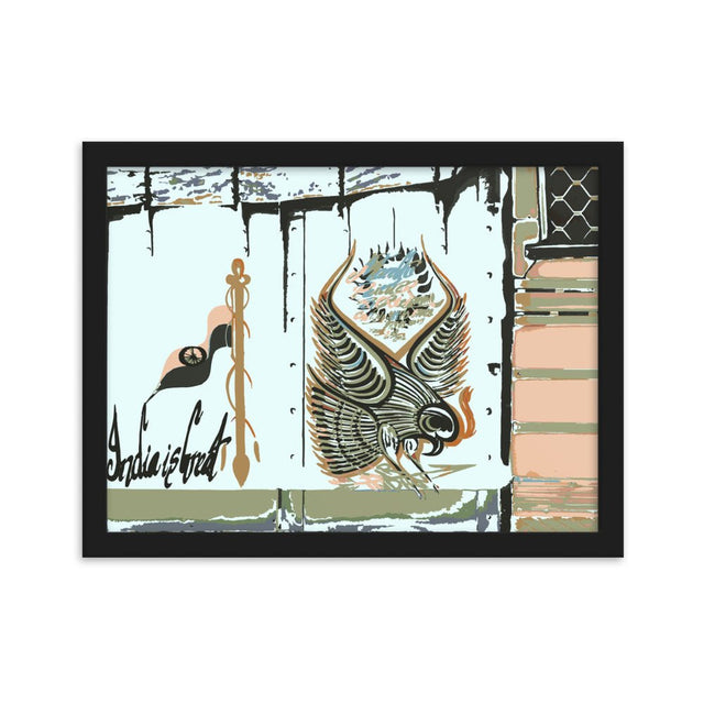Póster enmarcado "India es el gran pájaro Tata"
