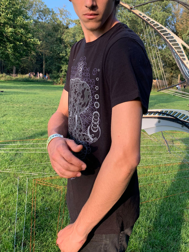 Camiseta negra para hombre con la deidad matemática hindú Ganesh