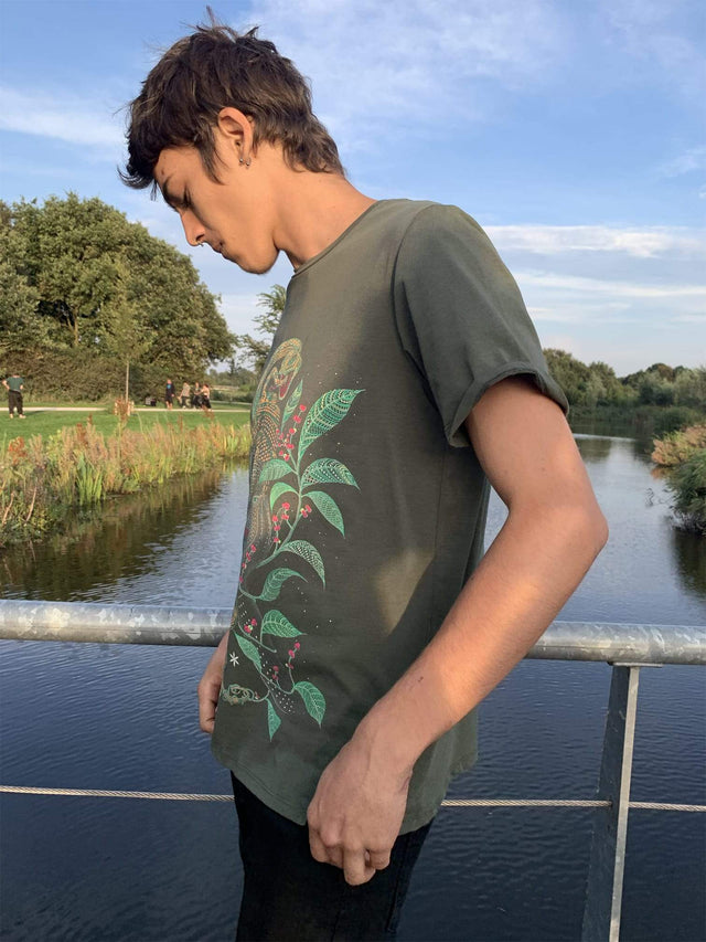 Mother Aya Sacred Plant Medicine Men's T-Shirt - Olive