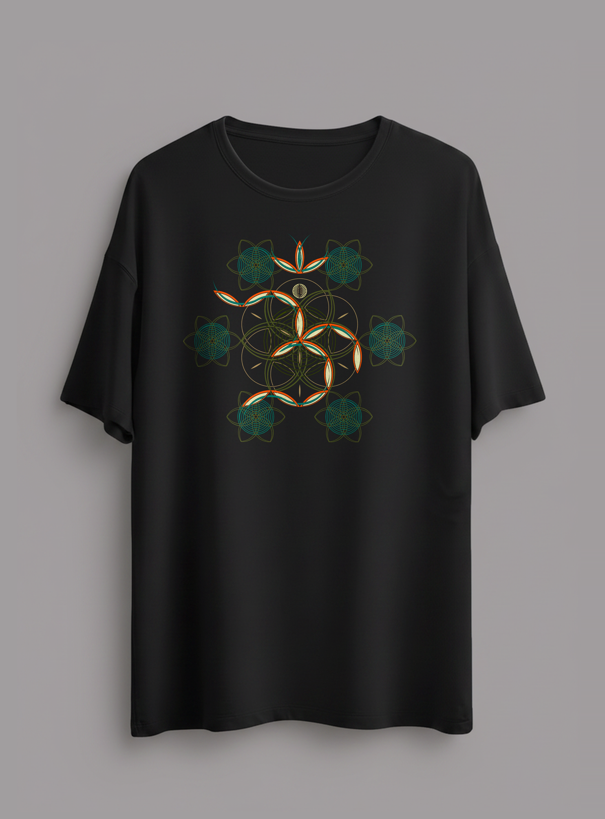 Flower of Life OM — Black — flat