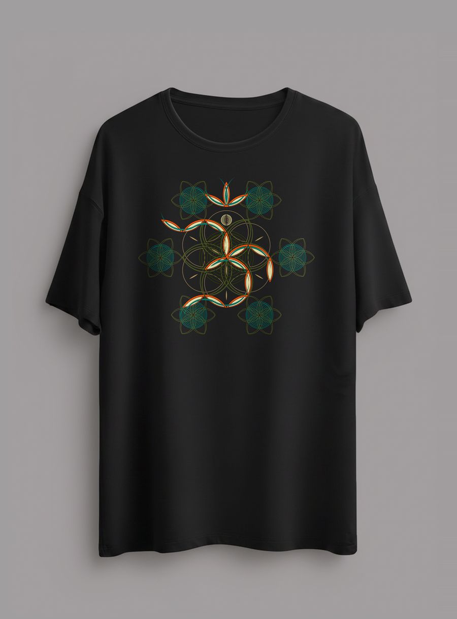 Flower of Life OM — Black — flat